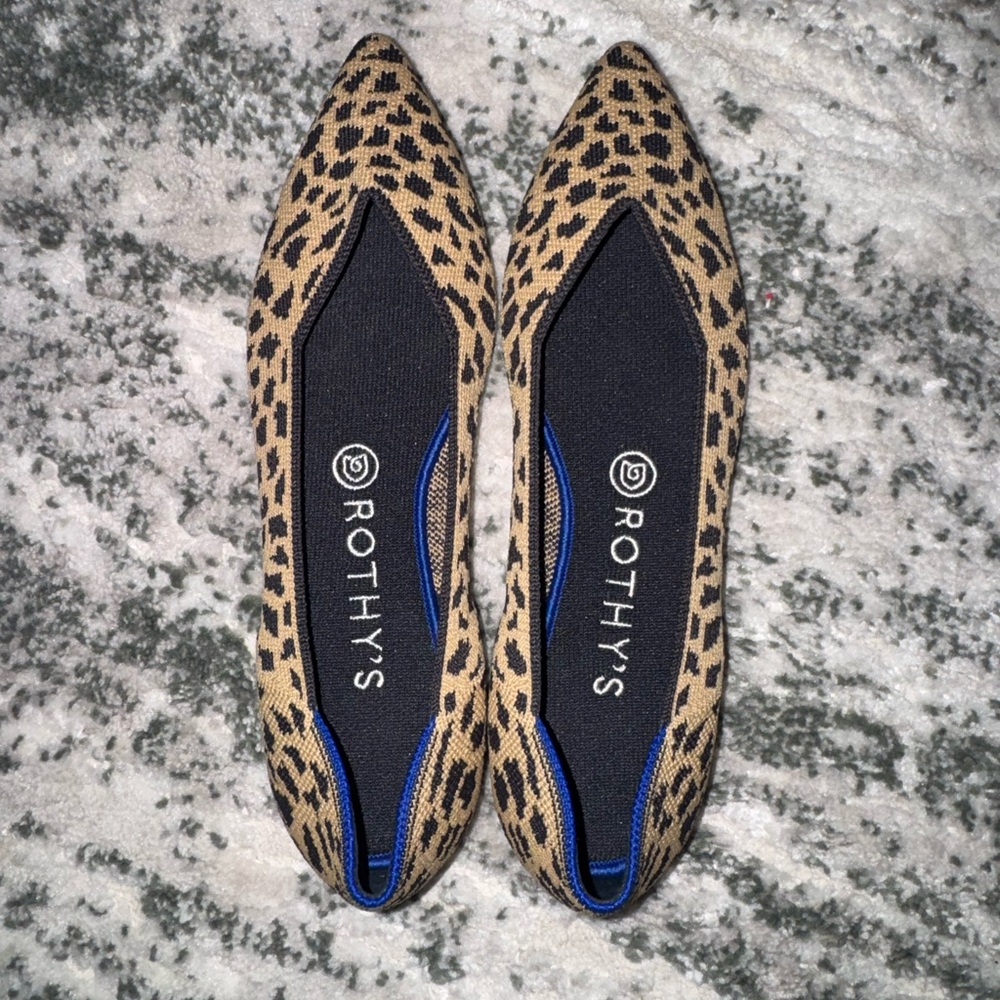 Rothy's Tan and Black Patterned Flats